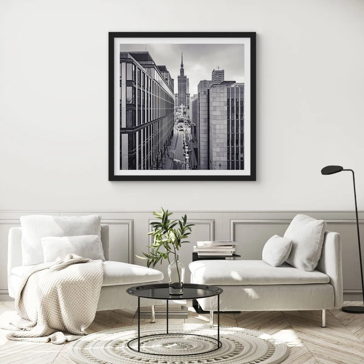 Pôster com moldura preta - Vale de Varsóvia - 50x50 cm