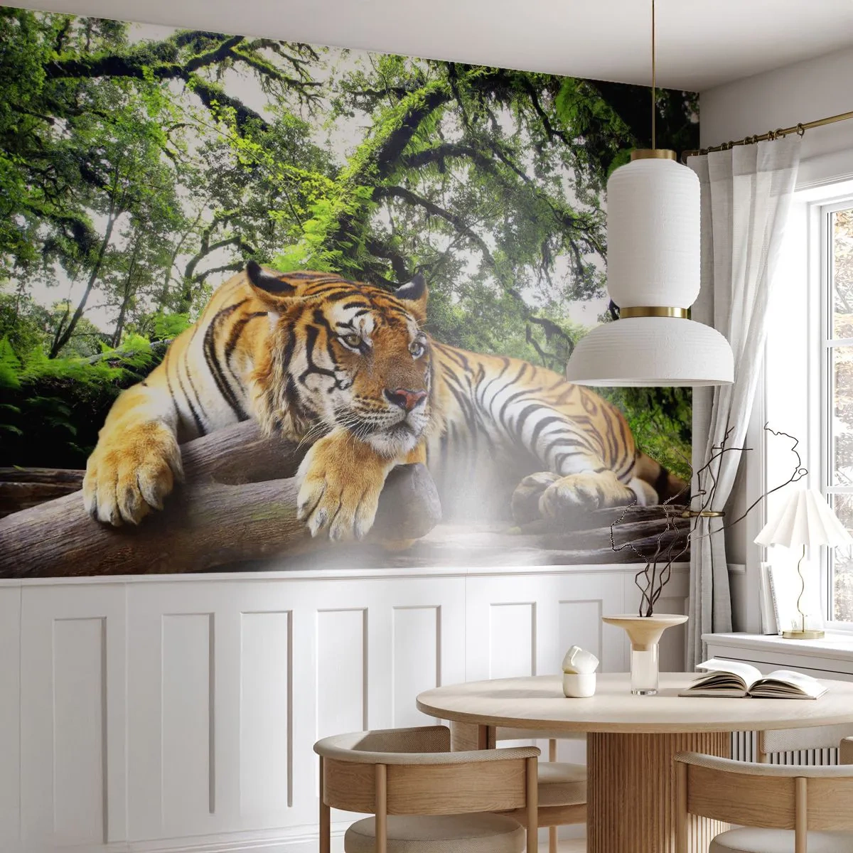 Papel de Parede Premium Sand - Com os melhores cumprimentos - Tigre, Animais, Predador - 100x70 cm