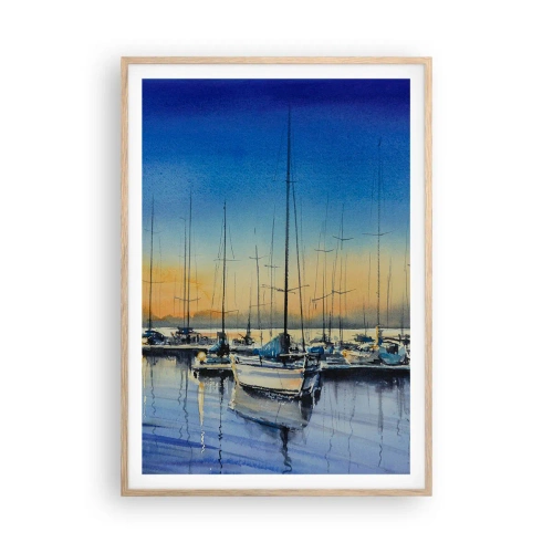 Pôster com moldura de carvalho claro - Fim de um bom dia - 70x100 cm