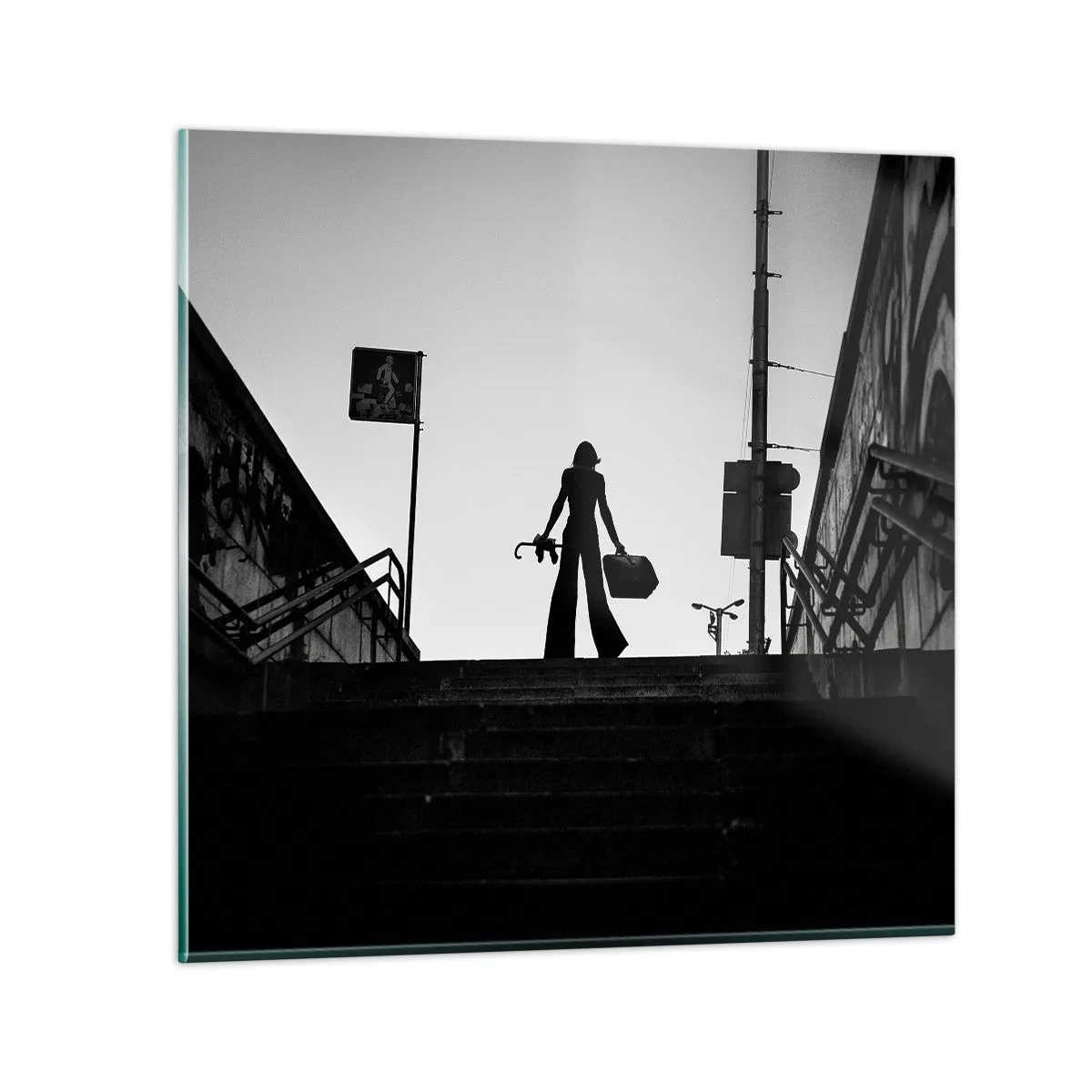 Quadro em vidro - Caminhadas urbanas - 30x30 cm