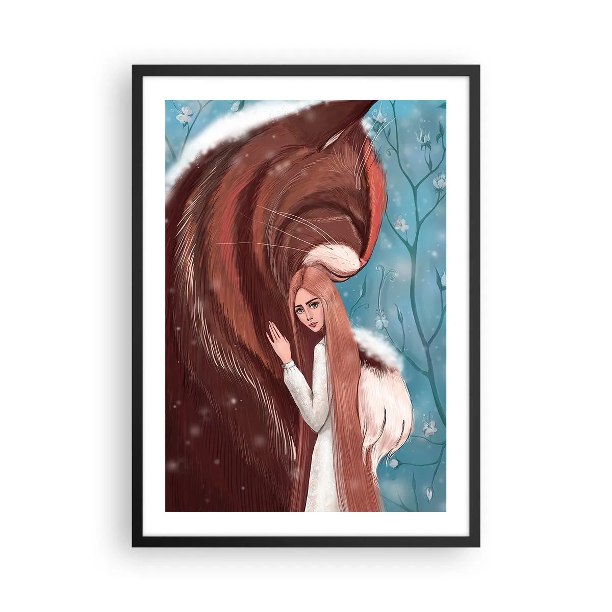 Pôster com moldura preta - Uma presença sentida - 50x70cm - Bem-vindo ao conto de fadas - Decoração de parede moderna para a sala de estar e quarto ARTTOR