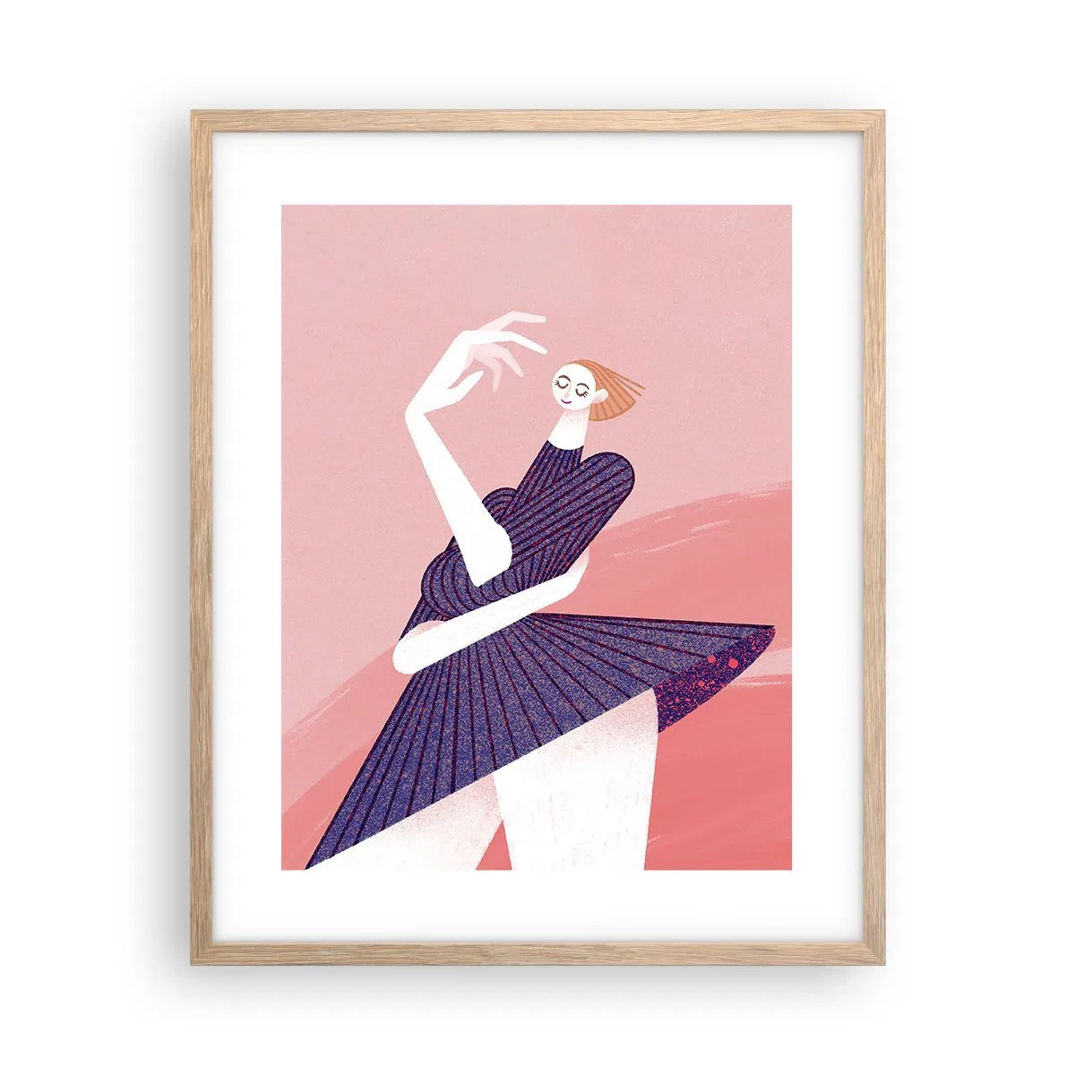 Pôster com moldura de carvalho claro - Cada passo é um cinto de dança - 40x50 cm