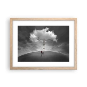 Pôster com moldura de carvalho claro - Tudo é possível - 40x30 cm