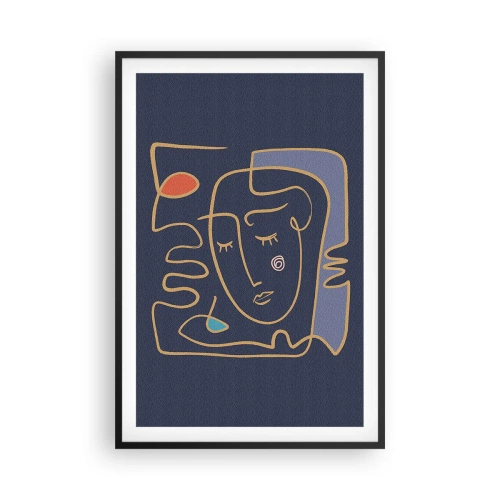 Pôster com moldura preta - Nos pensamentos - 61x91 cm