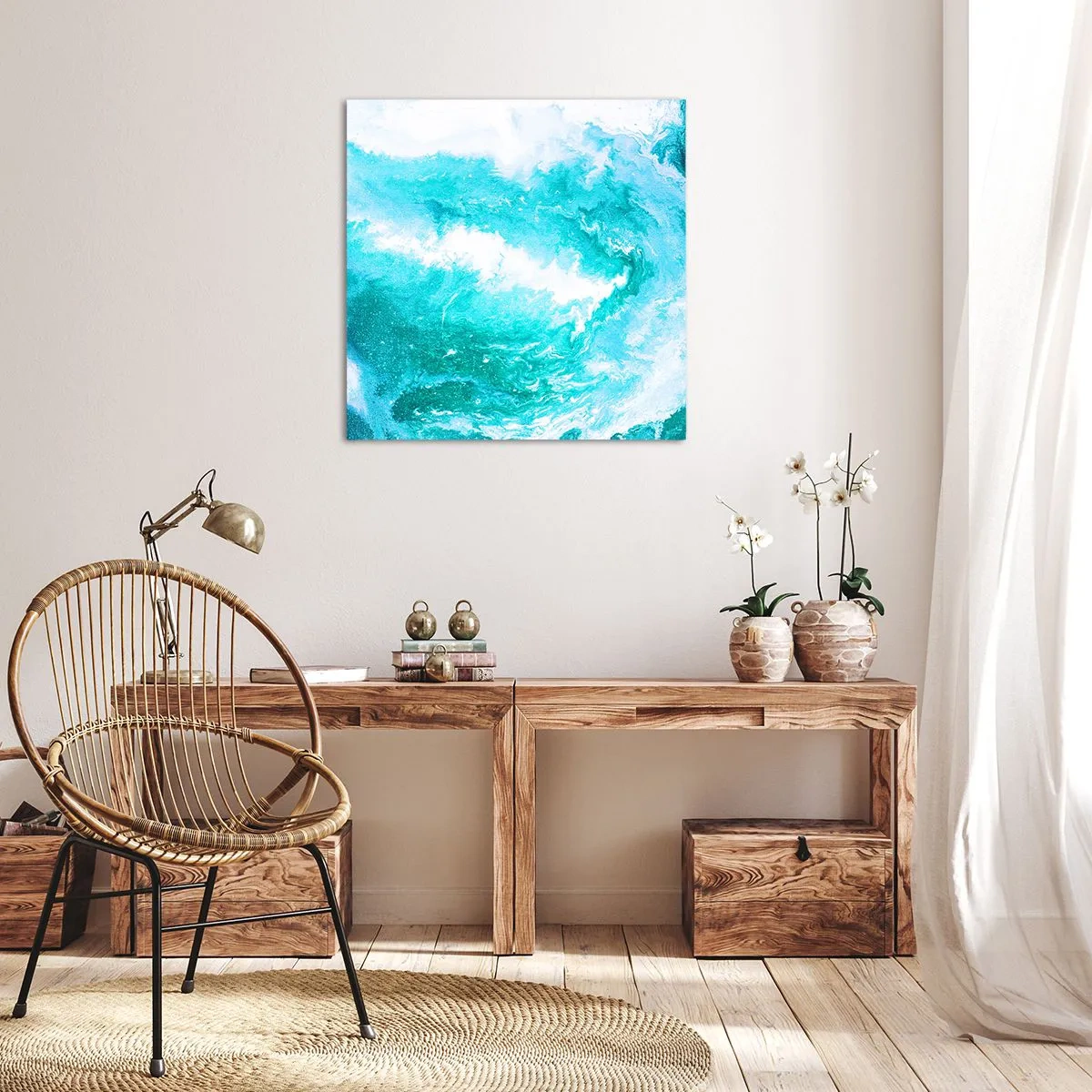 Quadro em tela - No núcleo da água - 70x70 cm