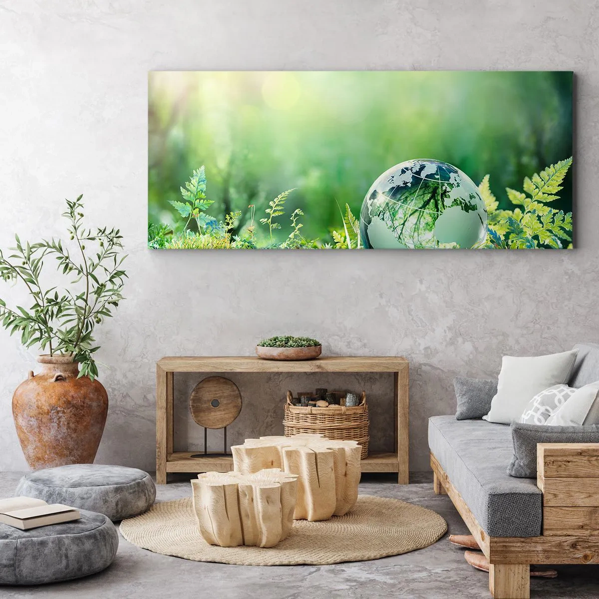 Quadro em tela - Planeta verde - 90x30 cm