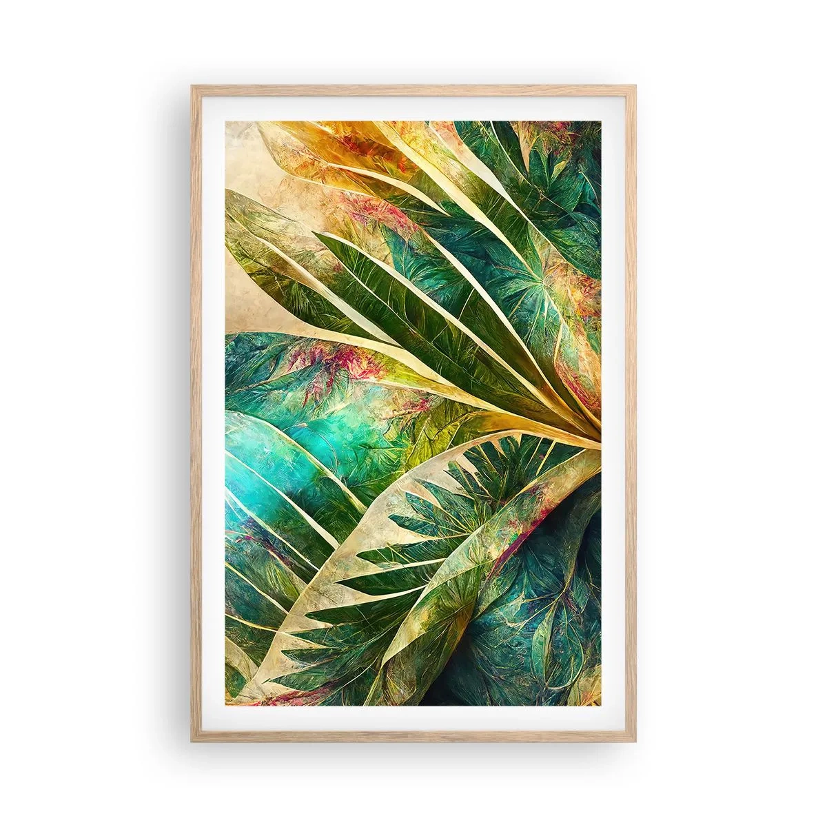 Pôster com moldura de carvalho claro - As cores dos trópicos - 61x91 cm