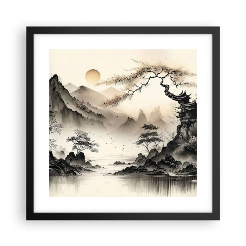 Pôster com moldura preta - O charme único do Oriente - 40x40 cm