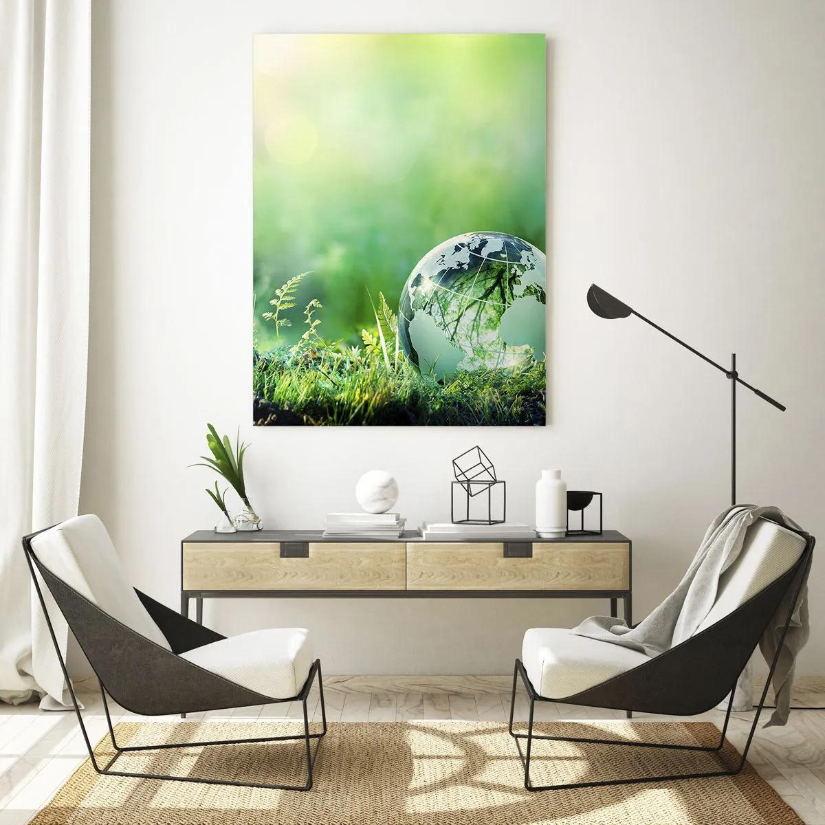 Quadro em vidro - Planeta verde - 70x100 cm