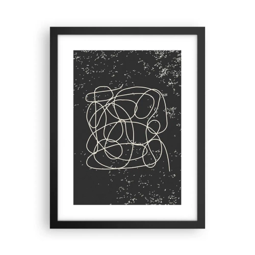Pôster com moldura preta - Pensamentos errantes - 30x40 cm