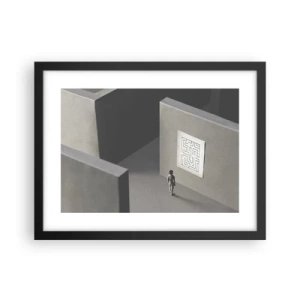 Pôster com moldura preta - Mas onde estou? - 40x30 cm