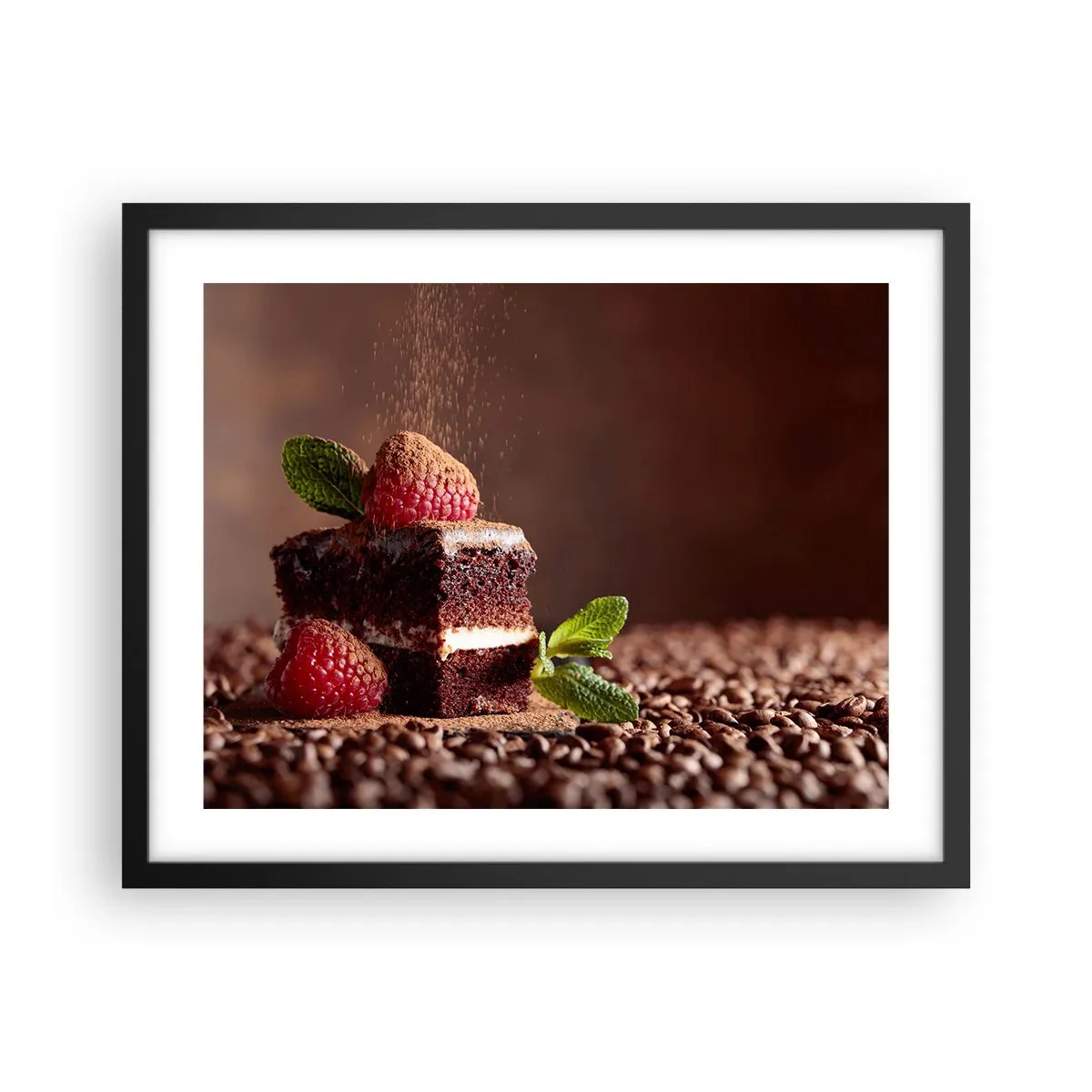 Pôster com moldura preta - A vida é doce - 50x40 cm