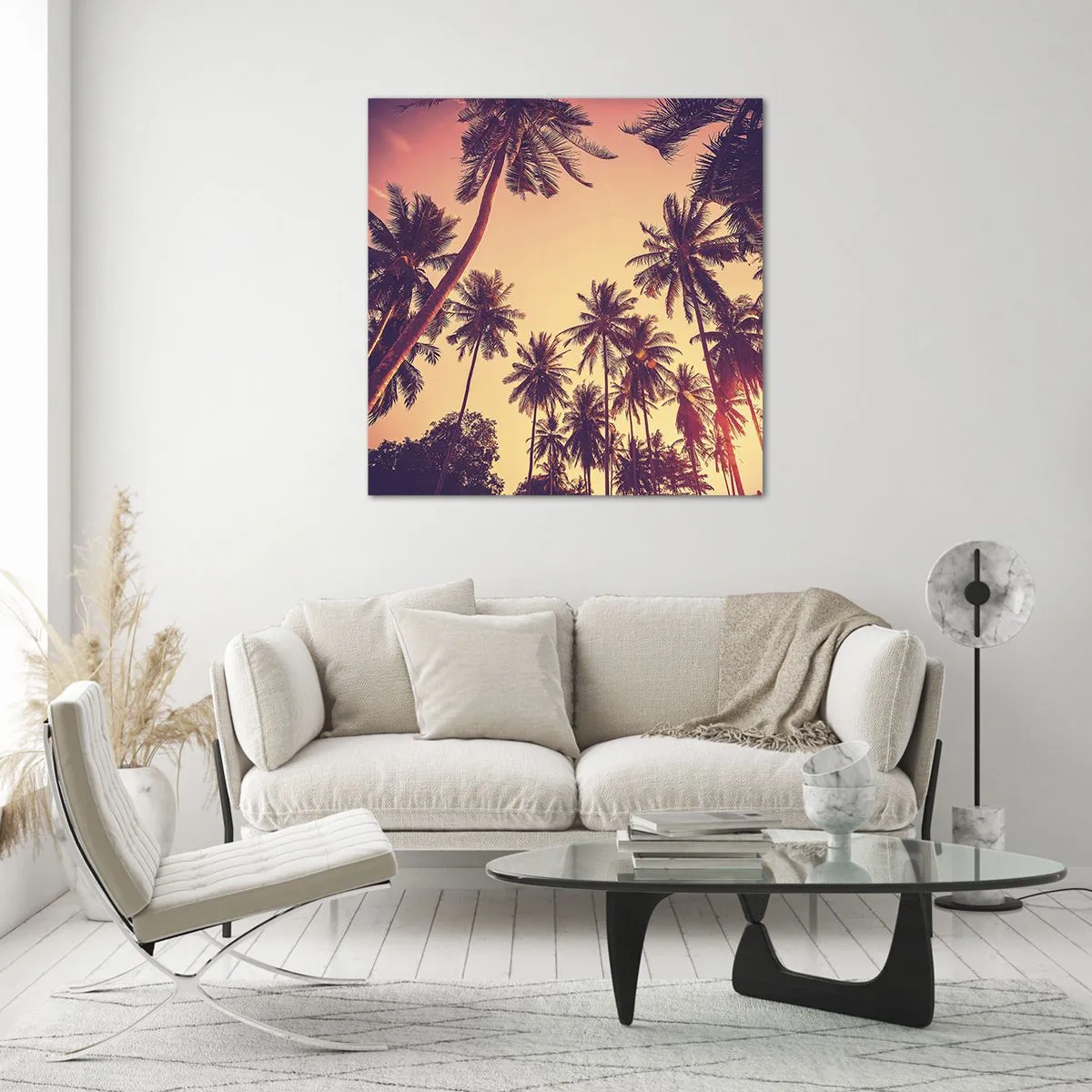 Quadro em vidro - Variação tropical - 40x40 cm