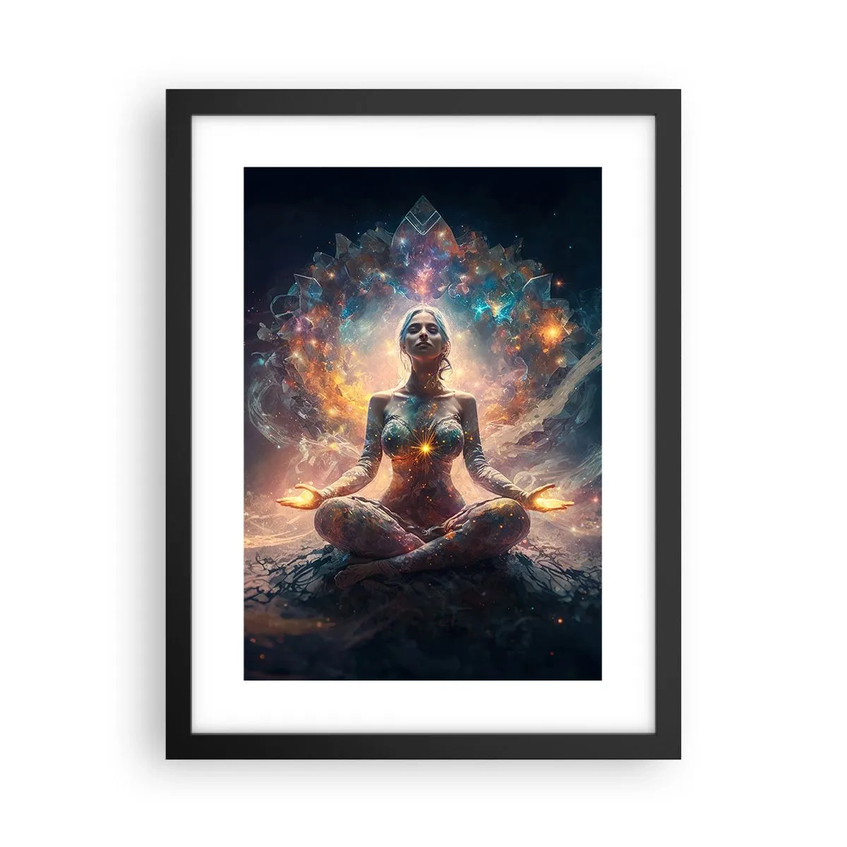 Pôster com moldura preta - Fluxo de boa energia - 30x40 cm