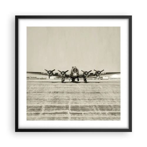 Pôster com moldura preta - Pronto como sempre - 50x50 cm