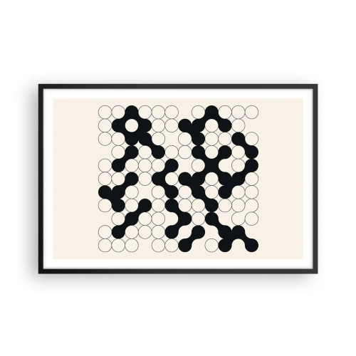 Pôster com moldura preta - Jogo chinês – variação - 91x61 cm