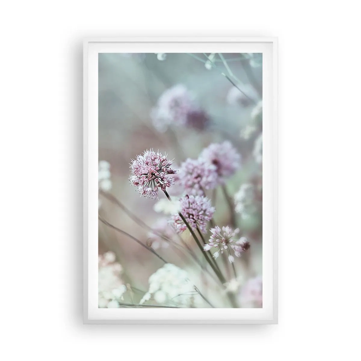 Pôster em moldura branca - Doce delicadeza das ervas - 61x91 cm