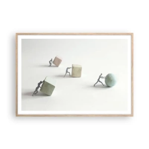 Pôster com moldura de carvalho claro - É a vida - 100x70 cm