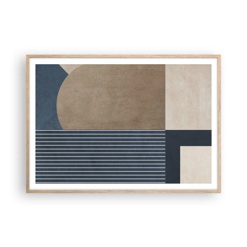 Pôster com moldura de carvalho claro - Uma composição de simplicidade e redondeza - 100x70 cm