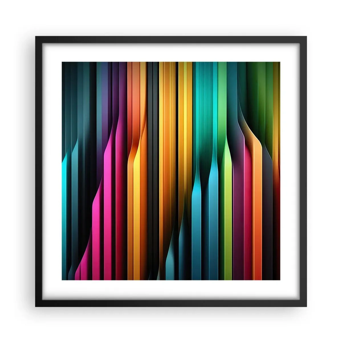 Pôster com moldura preta - Um órgão de luz - 50x50 cm