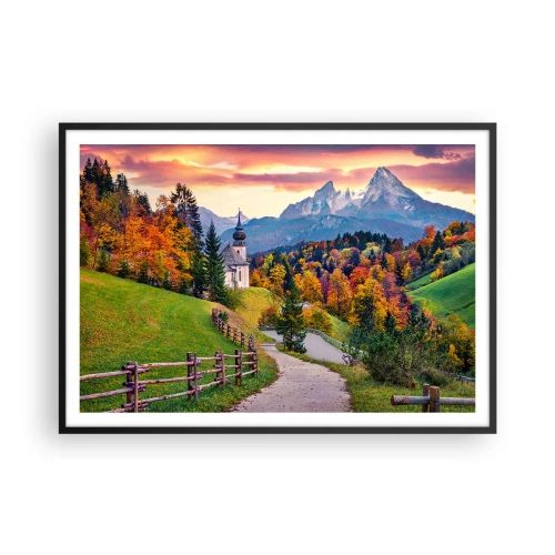 Pôster com moldura preta - Paisagem como uma pintura - 100x70 cm