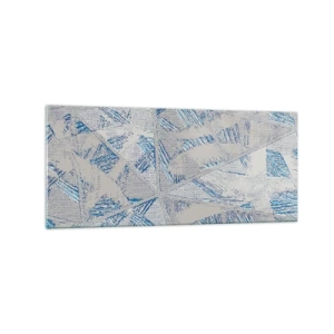 Quadro em vidro - Em um labirinto azul e cinza - 120x50 cm