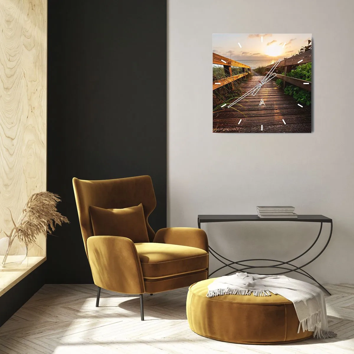 Relógio de parede - Relógio em vidro - Direto para a costa - 40x40 cm