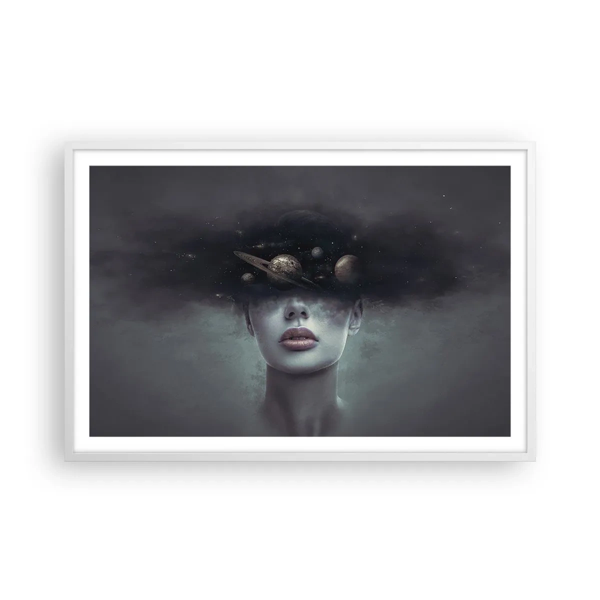 Pôster em moldura branca - E os planetas estão a enlouquecer... - 91x61 cm