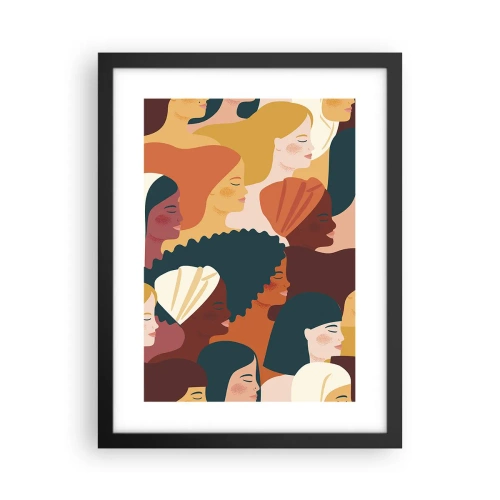 Pôster com moldura preta - Apenas feminilidade - 30x40 cm