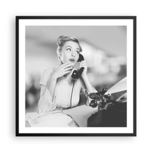 Pôster com moldura preta - Olá, estes são os anos 50. - 60x60 cm