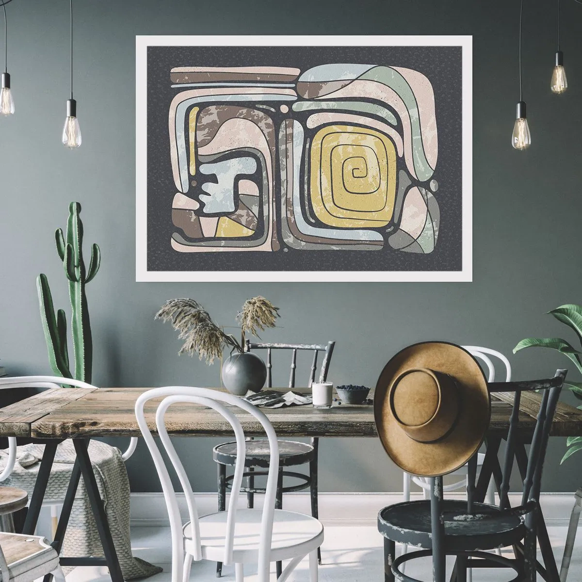 Pôster - Abstração no espírito pré-colombiano - 50x40 cm