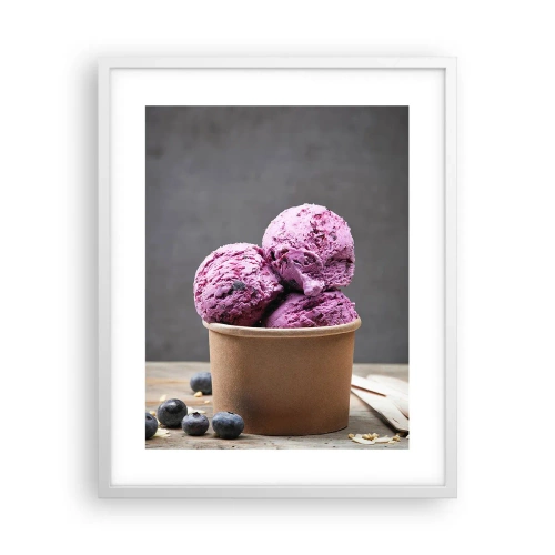 Pôster em moldura branca - Doçura e frieza - 40x50 cm