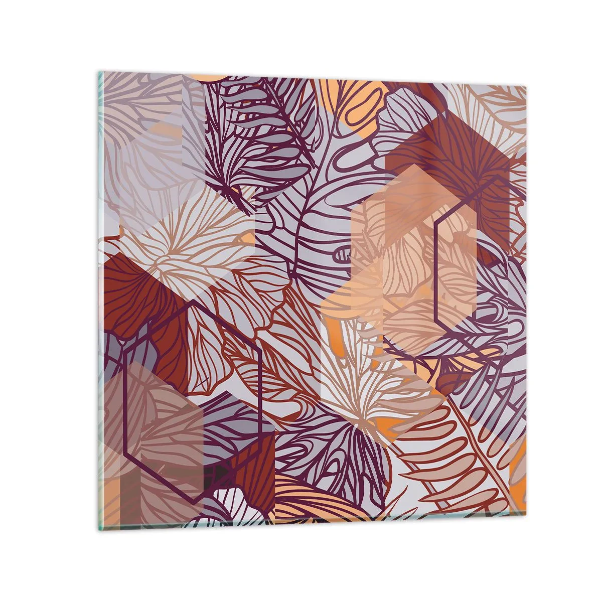 Quadro em vidro - A impossível relação entre a geometria e a natureza - 40x40 cm