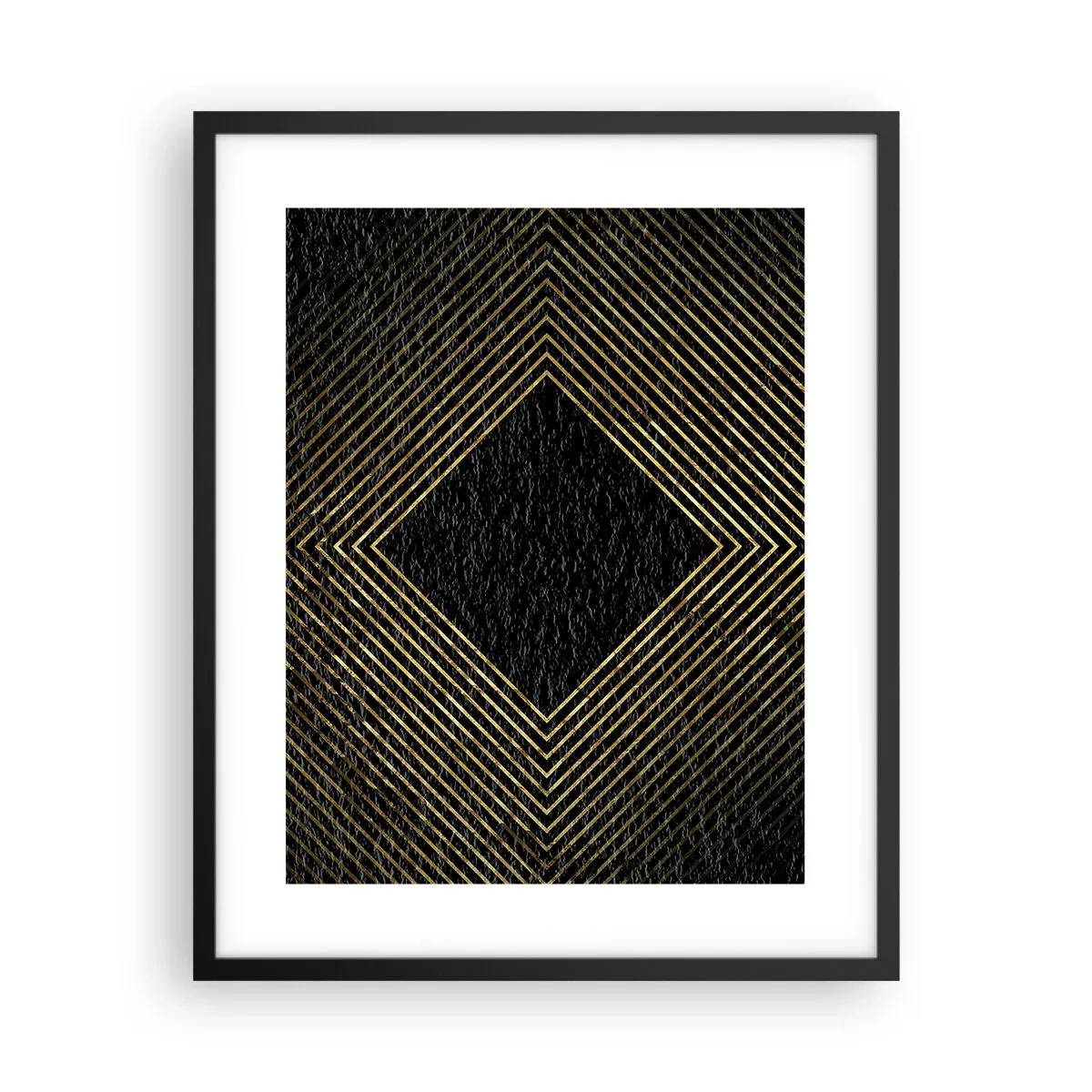 Pôster com moldura preta - Geometria em estilo glamoroso - 40x50 cm