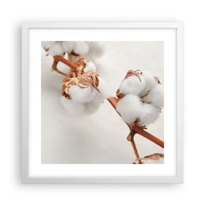 Pôster em moldura branca - Apenas acaricie - 40x40 cm