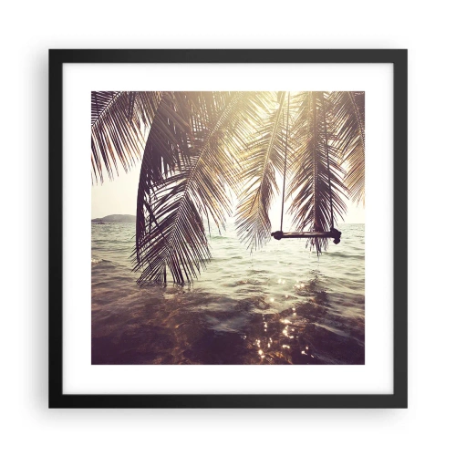 Pôster com moldura preta - Deixe-se levar pela imaginação - 40x40 cm