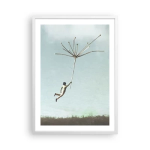 Pôster em moldura branca - Papagaios, balões, vento - 50x70 cm