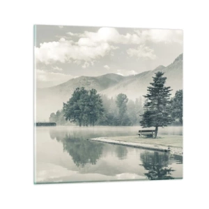 Quadro em vidro - O lago ainda está a dormir - 30x30 cm