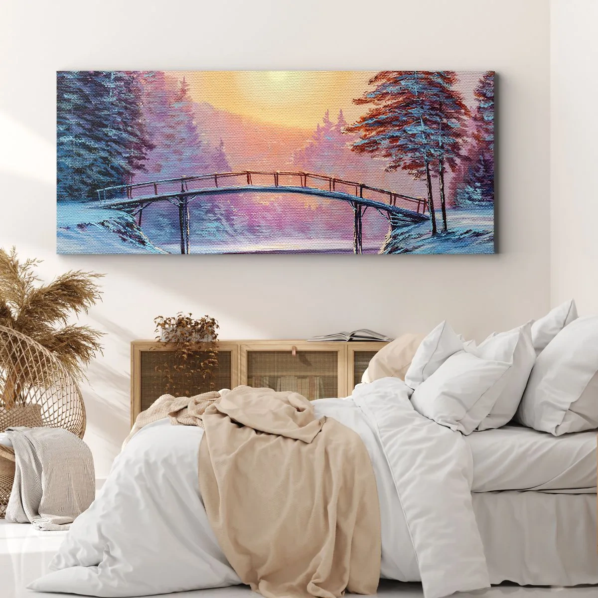 Quadro em tela - Quatro estações - inverno - 120x50 cm