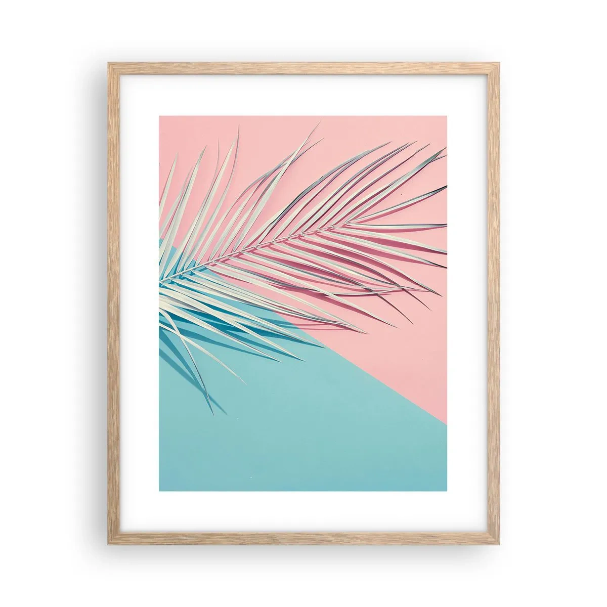 Pôster com moldura de carvalho claro - Impressão tropical - 40x50 cm