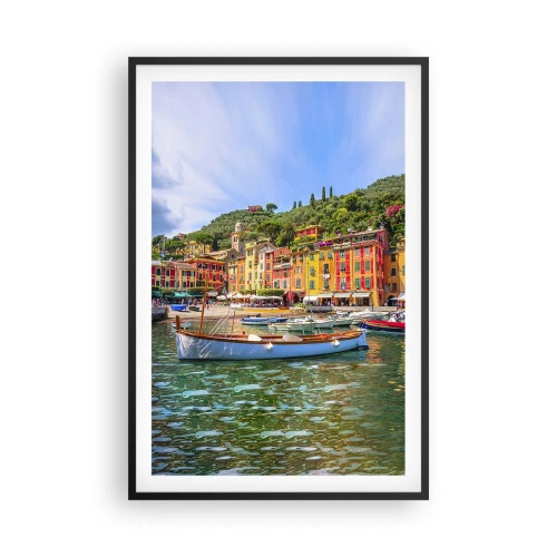Pôster com moldura preta - Manhã italiana - 61x91 cm