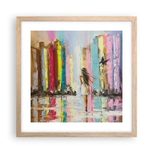 Pôster com moldura de carvalho claro - Segue-me - 40x40 cm