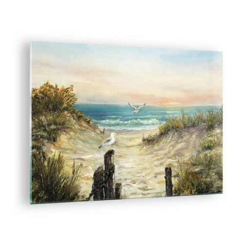 Quadro em vidro - Retiro sem vento - 70x50cm - Refúgio sem vento - Decoração de parede moderna para a sala de estar e quarto ARTTOR