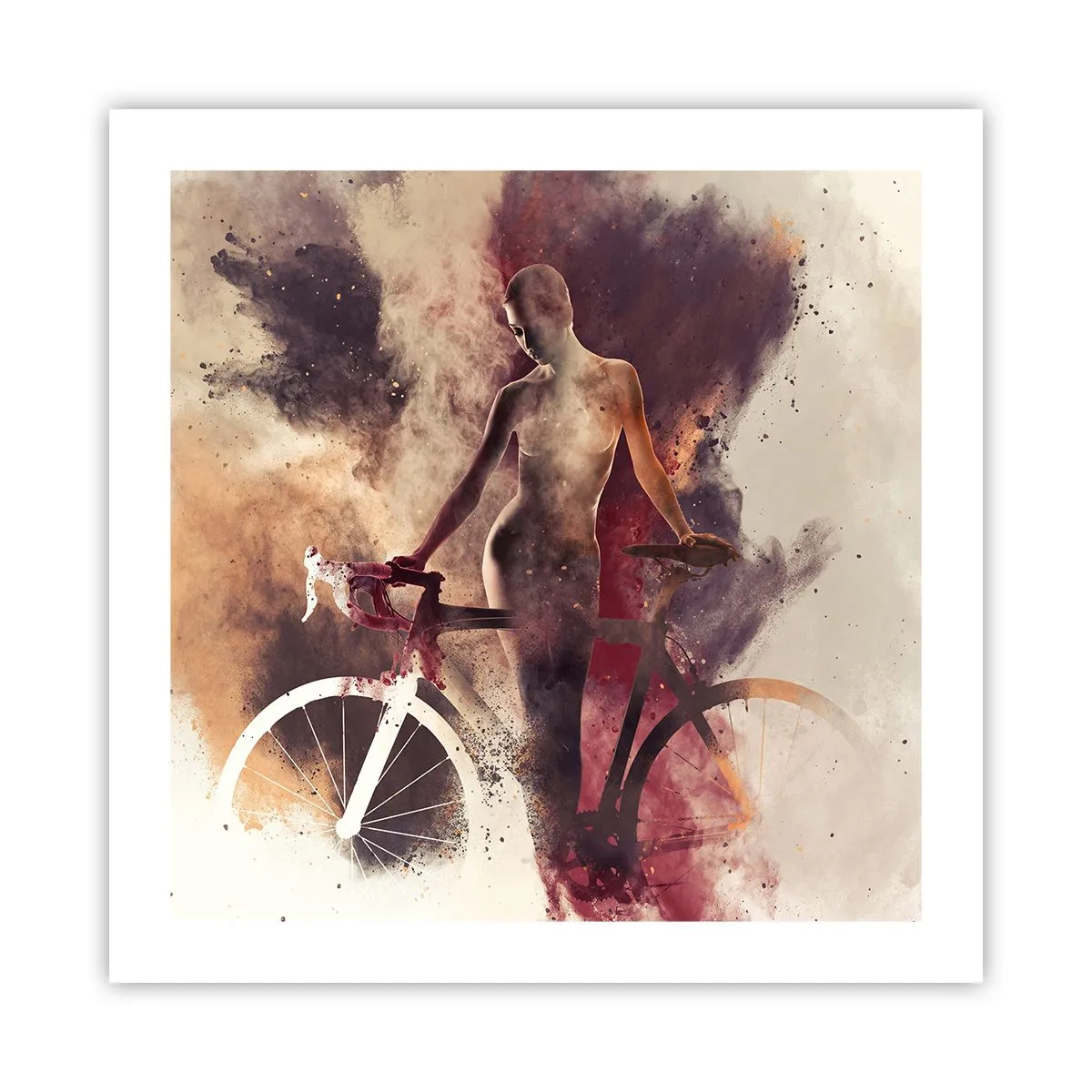 Pôster - Uma alma de bicicleta em formas de mármore - 50x50 cm