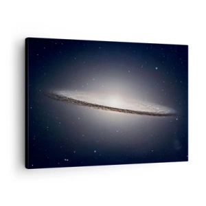 Quadro em tela - Uma galáxia espiral tendo como pano de fundo o espaço estrelado - 70x50cm - Há muito tempo atrás, em uma galáxia muito, muito distante... - Decoração de parede moderna para a sala de estar e quarto ARTTOR