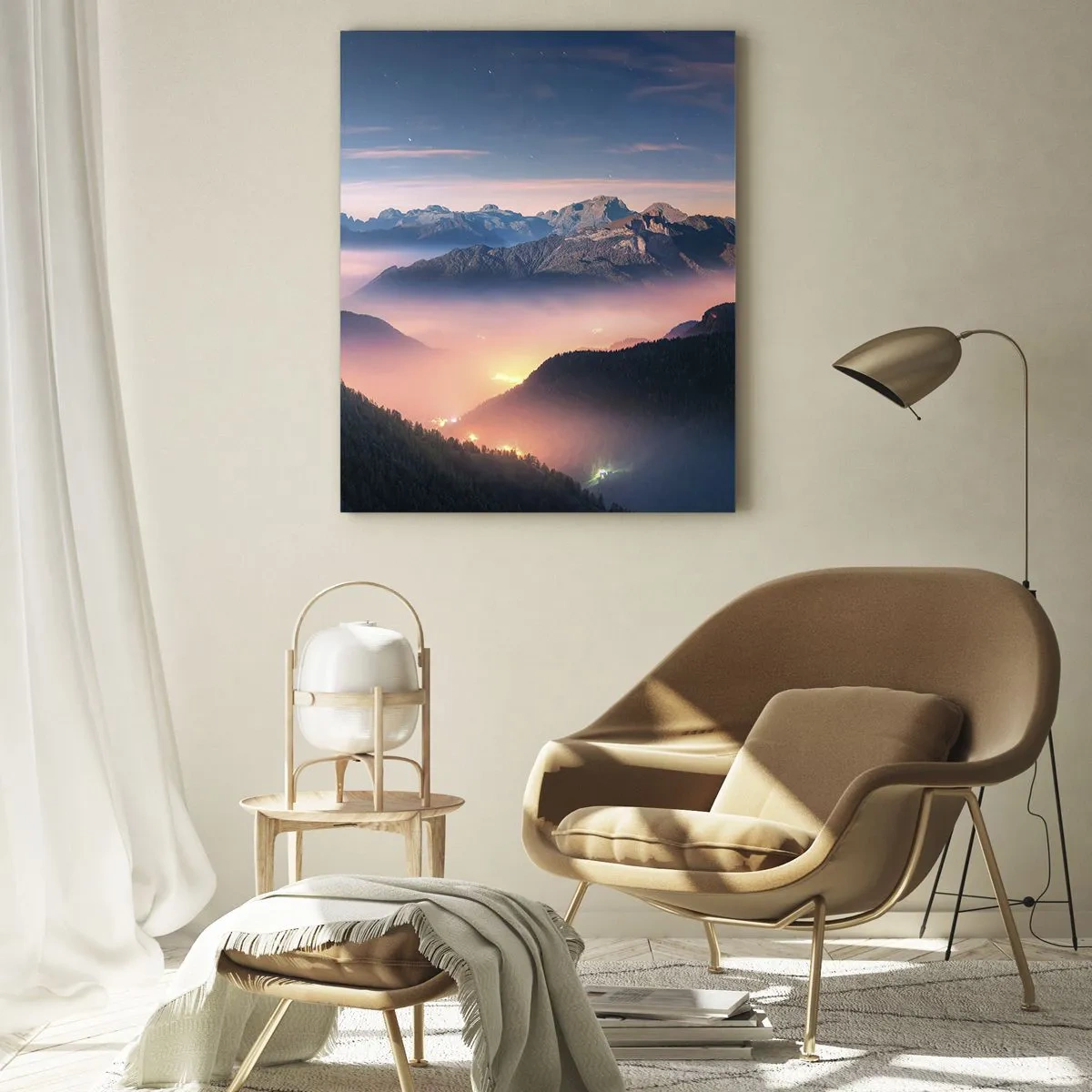 Quadro em vidro - Luz nos vales - 70x100 cm