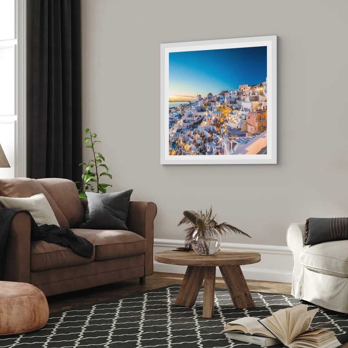 Pôster em moldura branca - A essência grega - 40x40 cm