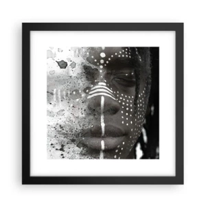 Pôster com moldura preta - Descubra o espírito primordial - 30x30 cm