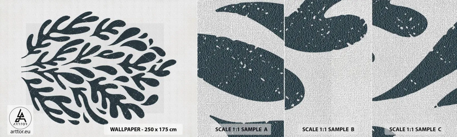 Amostra de papel de parede Premium Canvas - Formas da natureza - Boho, Minimalista, Moderno - 100x30 cm