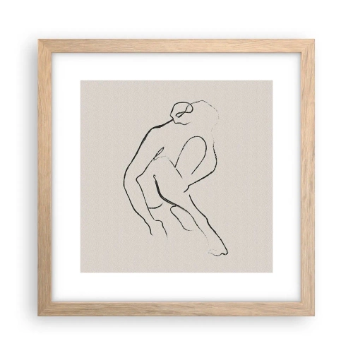 Pôster com moldura de carvalho claro - Esboço íntimo - 30x30 cm